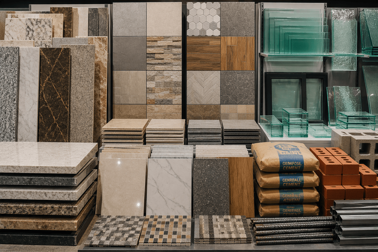 Stone ceramic and glass products